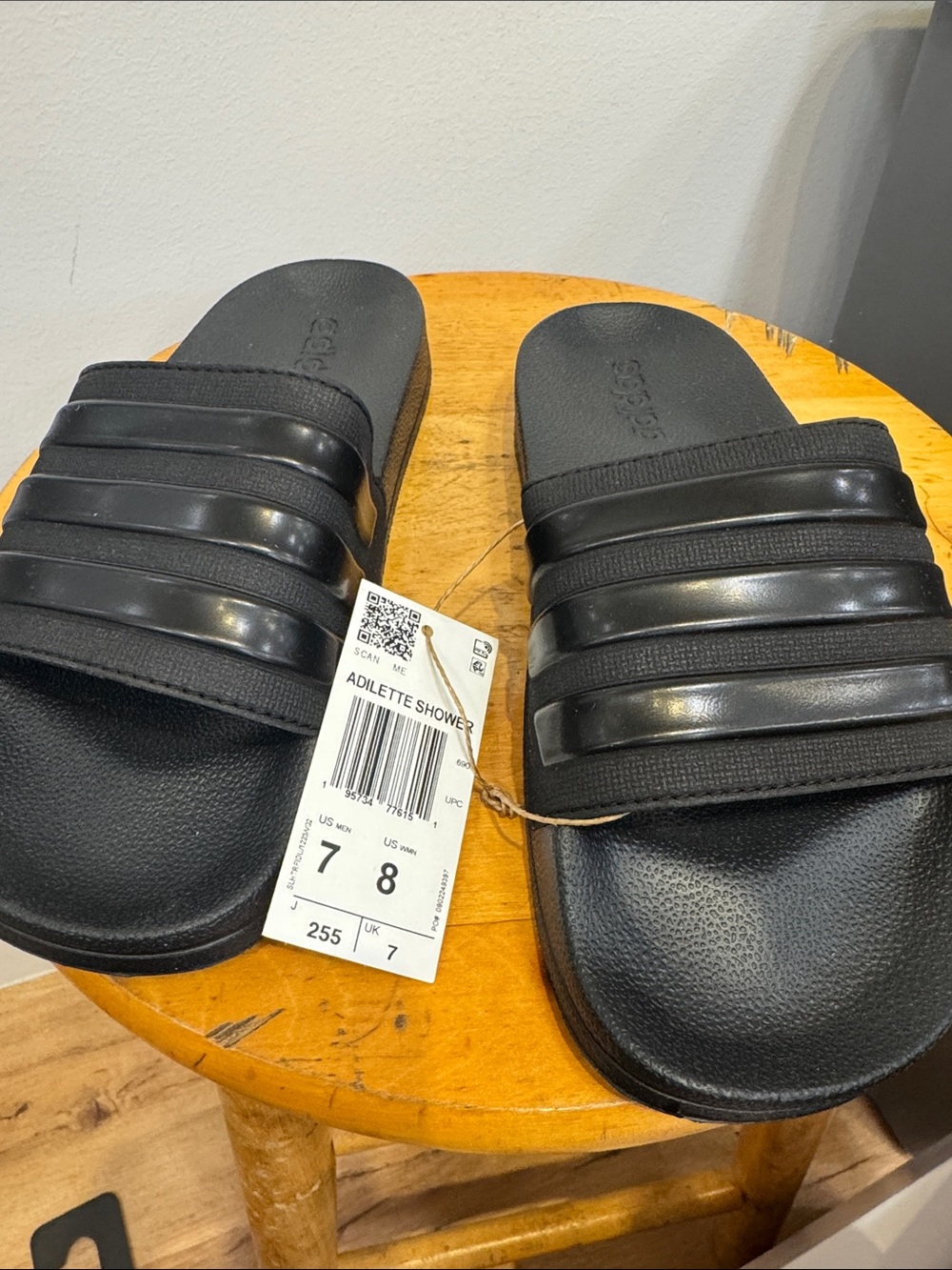 adidas Black Adilette Shower Slide Sandals - women’s men’s